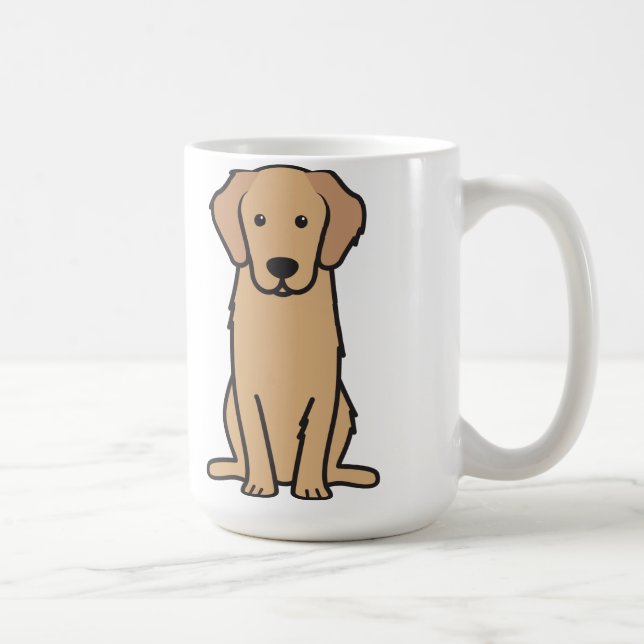 Golden Retriever Dog Cartoon Coffee Mug (Right)