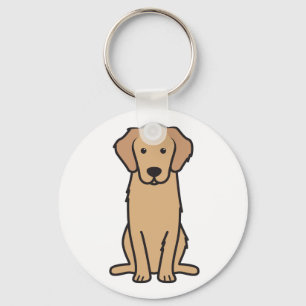 Golden Retriever Dog Cartoon Keychain