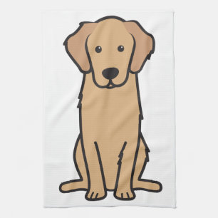 Golden Retriever Dog Cartoon Kitchen Towel