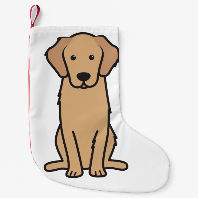 Golden Retriever Dog Cartoon Small Christmas Stocking (Front)