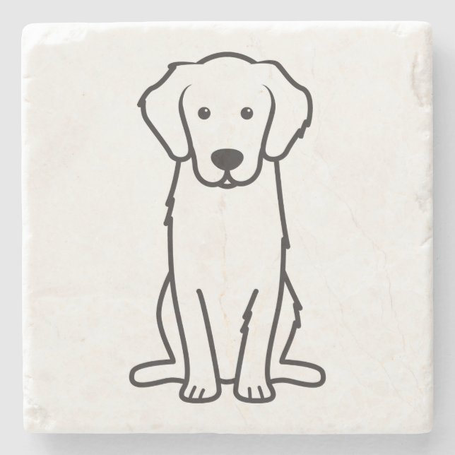 Golden Retriever Dog Cartoon Stone Coaster (Front)