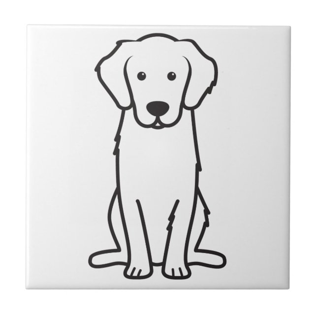 Golden Retriever Dog Cartoon Tile (Front)