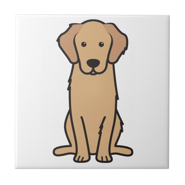 Golden Retriever Dog Cartoon Tile (Front)