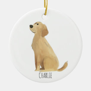 Golden Retriever Dog Ceramic Ornament