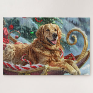 Golden Retriever Dog Christmas Festive  Jigsaw Puzzle