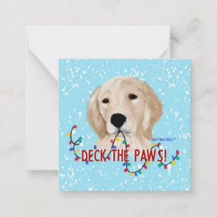 Golden Retriever Dog Christmas Flat Note Card