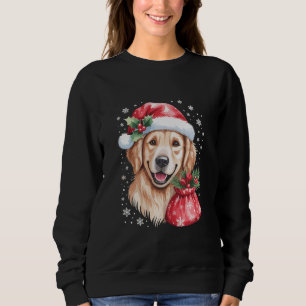 Golden Retriever Dog Christmas Light Holiday Party Sweatshirt