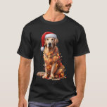Golden Retriever Dog Christmas Lights Santa Hat Do T-Shirt<br><div class="desc">Golden Retriever Dog Christmas Lights Santa Hat Dog Lover</div>