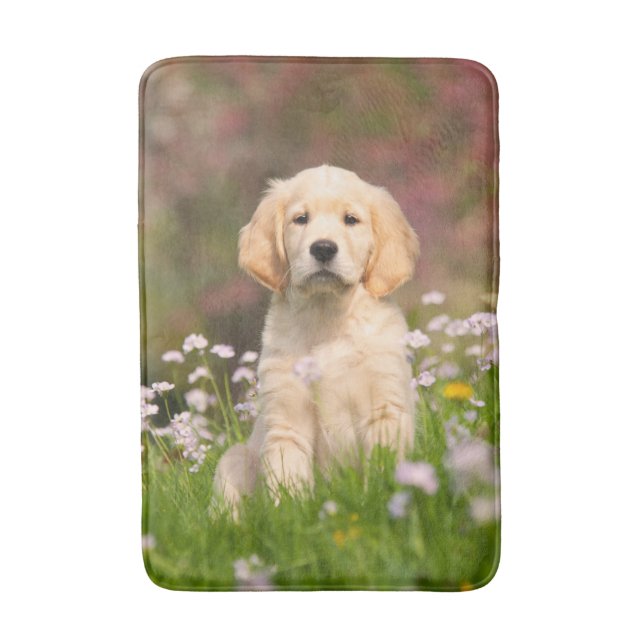 Golden Retriever Dog Cute Goldie Puppy - Bath Mat (Front Vertical)