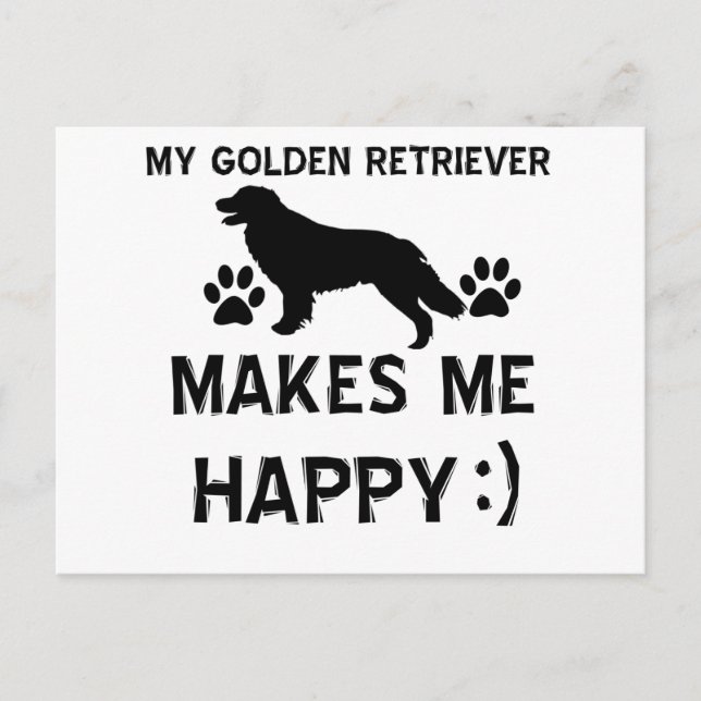 Golden Retriever dog designs Postcard (Front)
