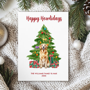 Golden Retriever Dog Family Christmas Holiday Card