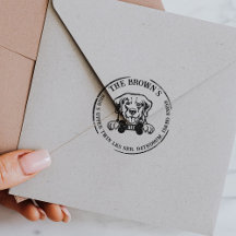 Golden Retriever Dog Family Return Address