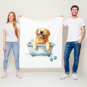 Golden Retriever Dog Fleece Blanket