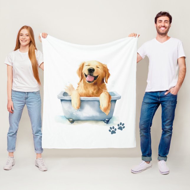 Golden Retriever Dog Fleece Blanket (In Situ)