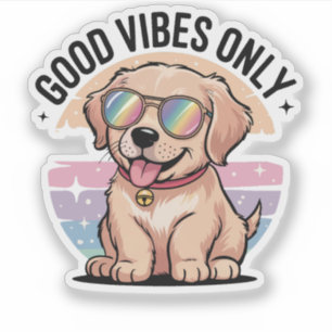 Golden Retriever Dog Good Vibes Only