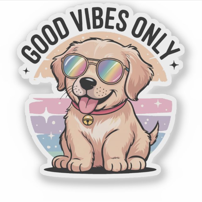Golden Retriever Dog Good Vibes Only (Front)