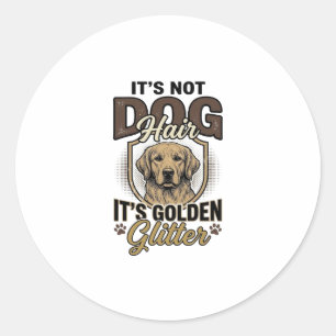 Golden Retriever Dog Hair Vintage Funny Shirt Desi Classic Round Sticker