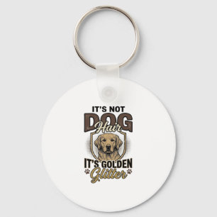Golden Retriever Dog Hair Vintage Funny Shirt Desi Keychain