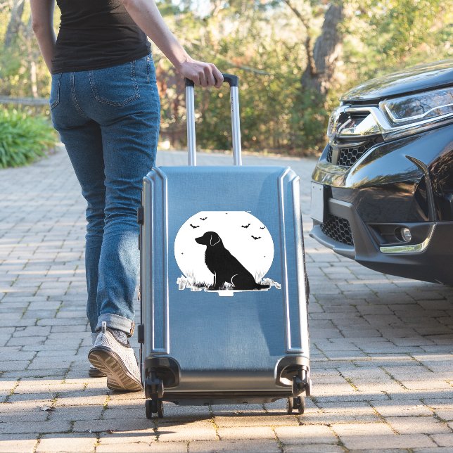 Golden Retriever Dog � Halloween Moon Silhouette O (Suitcase Insitu)