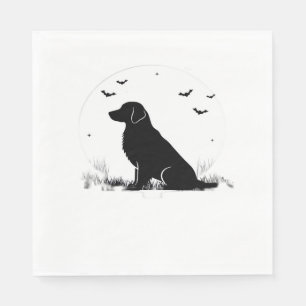 Golden Retriever Dog – Halloween Moon Silhouette O Napkin