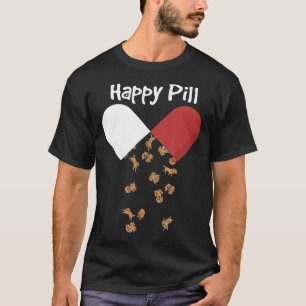 Golden Retriever Dog Happy Pill Golden Mom Dad T-Shirt