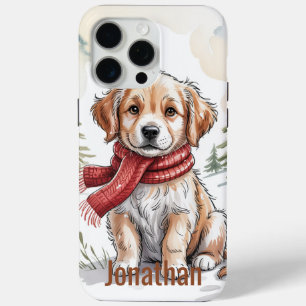 Golden Retriever Dog Holiday,  Dog Lover, Winter, iPhone 15 Pro Max Case