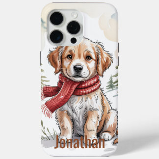 Golden Retriever Dog Holiday, Dog Lover, Winter, iPhone 15 Pro Max Case