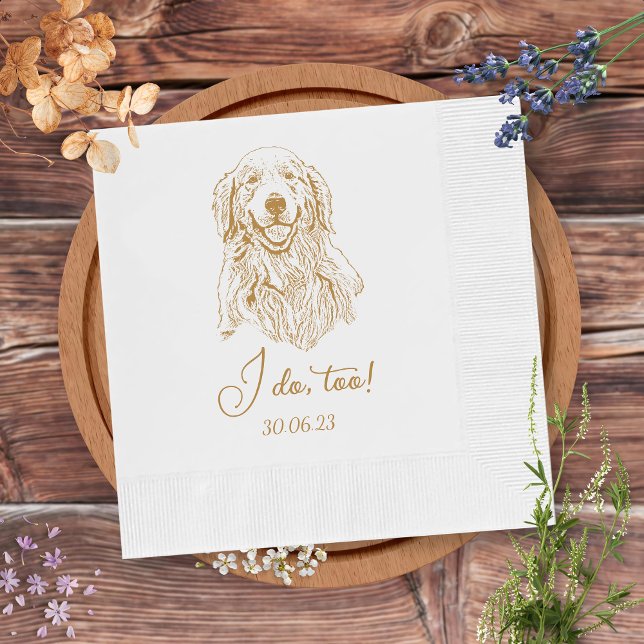 Golden Retriever Dog I Do Too Custom Cocktail Napk Napkin (Creator Uploaded)