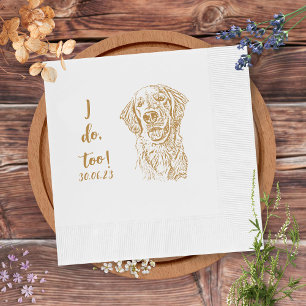 Golden Retriever Dog I Do Too Custom Cocktail Napkin