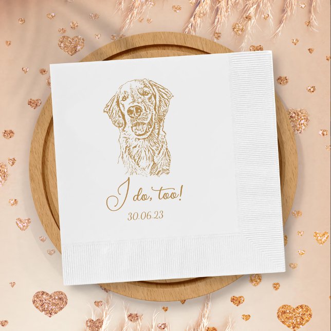 Golden Retriever Dog I Do Too Custom Cocktail Napkin (Creator Uploaded)