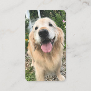 Golden Retriever Dog in Flower Garden Bookmark Business Card