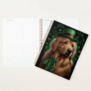 Golden Retriever Dog in St. Patrick's Day