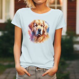 Golden Retriever Dog in Watercolor Elegance T-Shirt