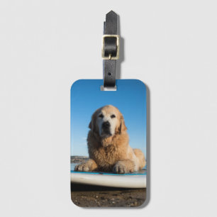 Golden Retriever Dog  Laying On A Paddle Board Luggage Tag