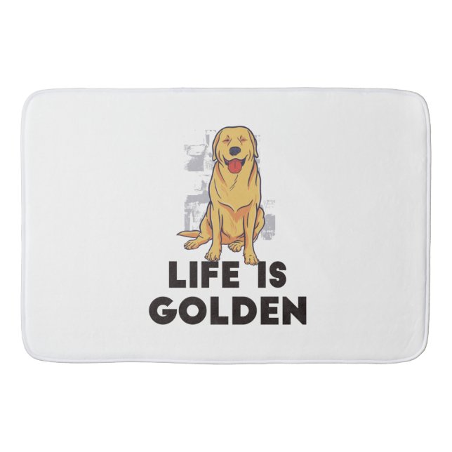 Golden Retriever Dog - Life Is Golden Bath Mat (Front)