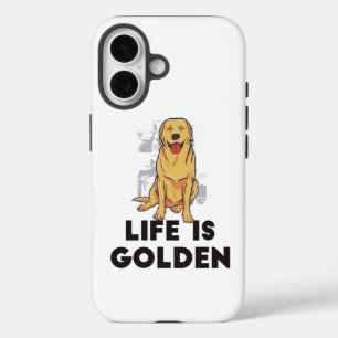 Golden Retriever Dog - Life Is Golden iPhone 16 Case