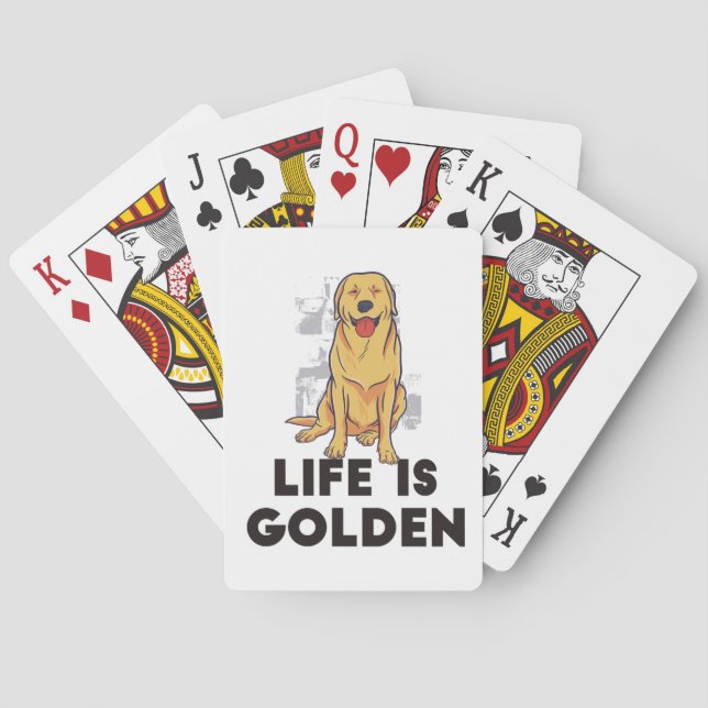 Golden Retriever Dog - Life Is Golden Playing Cards (Back)