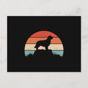Golden Retriever Dog Lover Retro Sunset Announcement Postcard