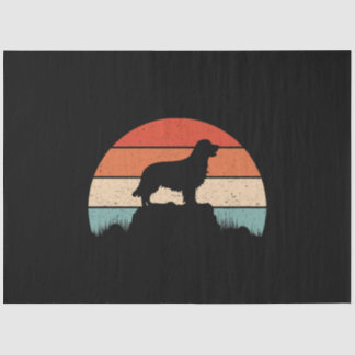 Golden Retriever Dog Lover Retro Sunset Tissue Paper