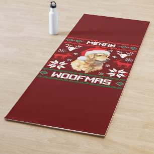 Golden Retriever Dog Merry Woofmas Christmas Sweat Yoga Mat