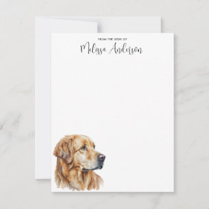 Golden Retriever Dog Modern Watercolor Personalize Card