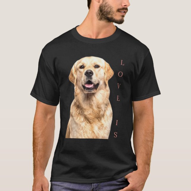 Golden Retriever Dog Mom Dad Love Puppy Pet Tee Cu (Front)