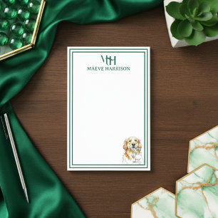 Golden Retriever Dog Monogram Post-it Notes