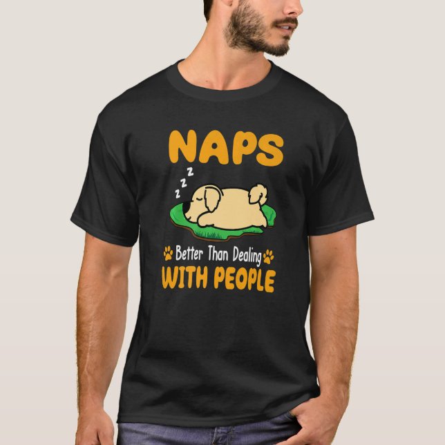 Golden Retriever Dog Naps Better Than Dealing With T-Shirt (Front)