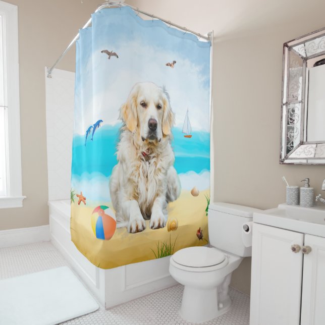 Golden Retriever Dog on Beach (In Situ)