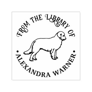 Golden Retriever Dog Outline Library Book Name Self-inking Stamp