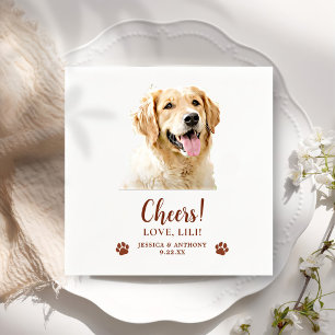 Golden Retriever Dog Personalized Cheers Napkin