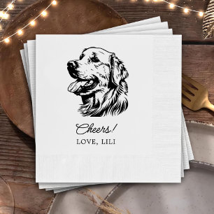 Golden Retriever Dog Personalized Cheers Napkin