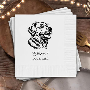 Golden Retriever Dog Personalized Cheers Napkin