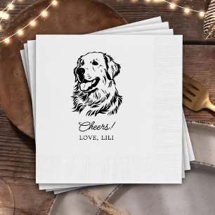 Golden Retriever Dog Personalized Cheers Napkin